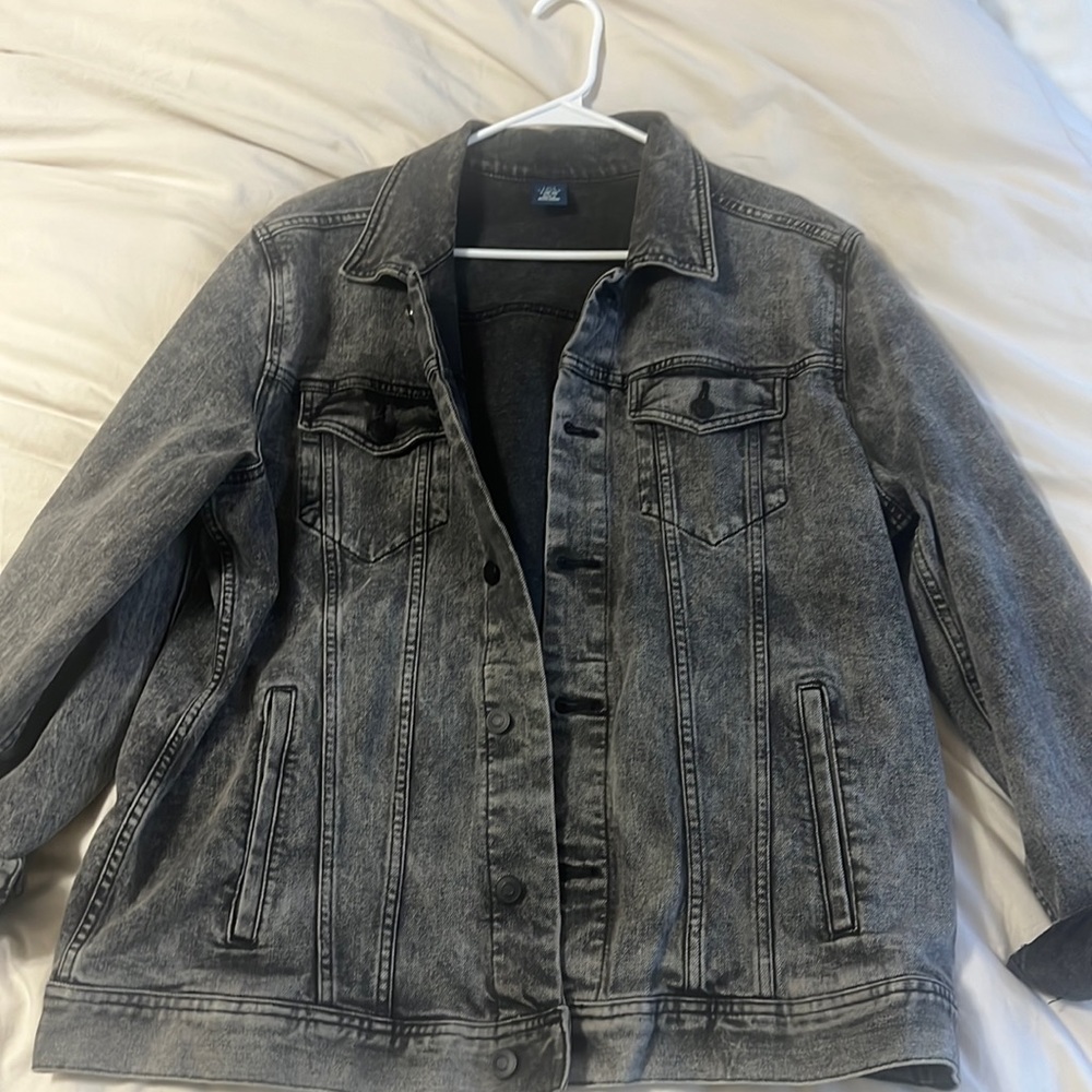 Black wash denim jacket